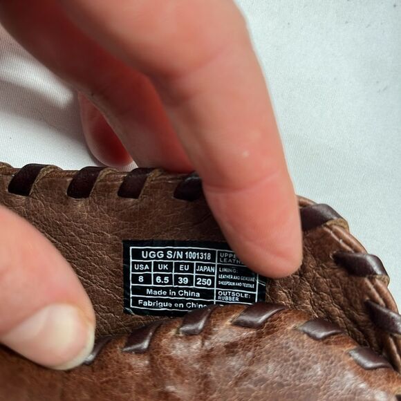 UGG Jameson Brown Leather Platform Heels - Picture 8 of 10